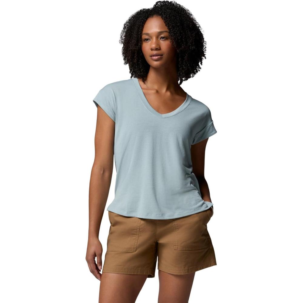 imageColumbia Womens Daniela Falls VNeck Short Sleeve TeeCrushed Blue