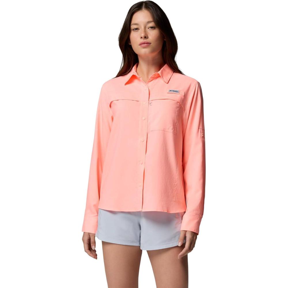 imageColumbia Womens PFG Castback Woven Long SleeveTiki Pink