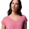 Columbia Womens Daniela Falls V-Neck Short Sleeve Tee(Rosette)