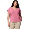 Columbia Womens Daniela Falls V-Neck Short Sleeve Tee(Rosette)