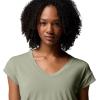 Columbia Womens Daniela Falls V-Neck Short Sleeve Tee(Safari)