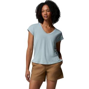 Columbia Womens Daniela Falls V-Neck Short Sleeve Tee(Crushed Blue)