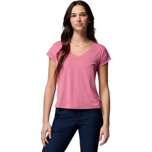 Columbia Womens Daniela Falls V-Neck Short Sleeve Tee(Rosette)