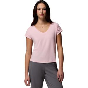 Columbia Womens Daniela Falls V-Neck Short Sleeve Tee(Satin Pink)