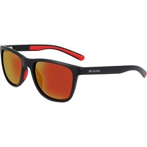 Columbia Men’s River Chill Square Sunglasses(Matte Black & Red/Orange Revo Lens)
