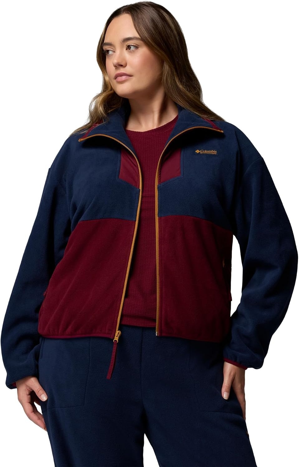 image:imageColumbia Sequoia Grove Full Zip FleeceCollegiate NavyRich WineMaple Sugar