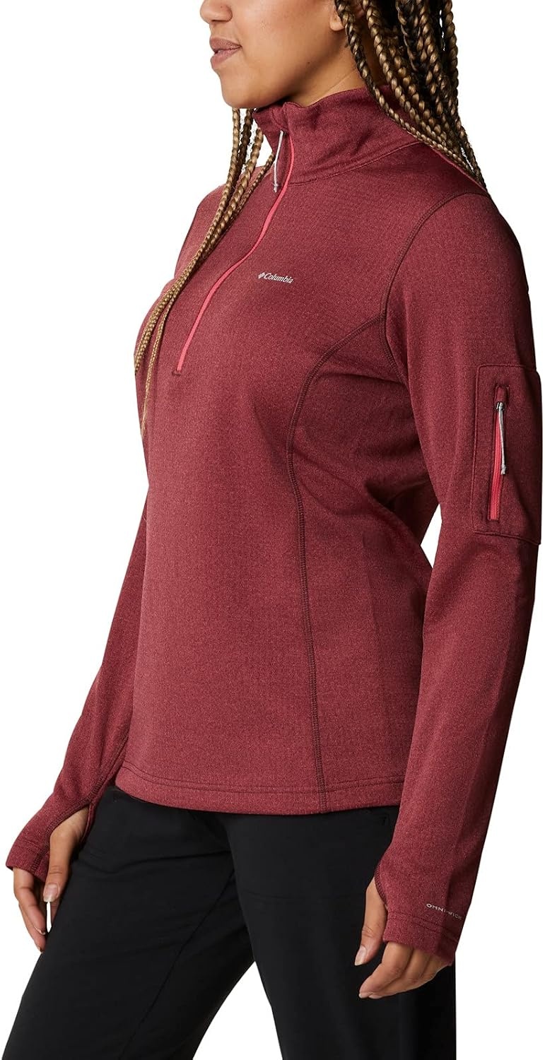 image:imageColumbia Womens Park View Grid Fleece Half ZipBright Geranium Heather