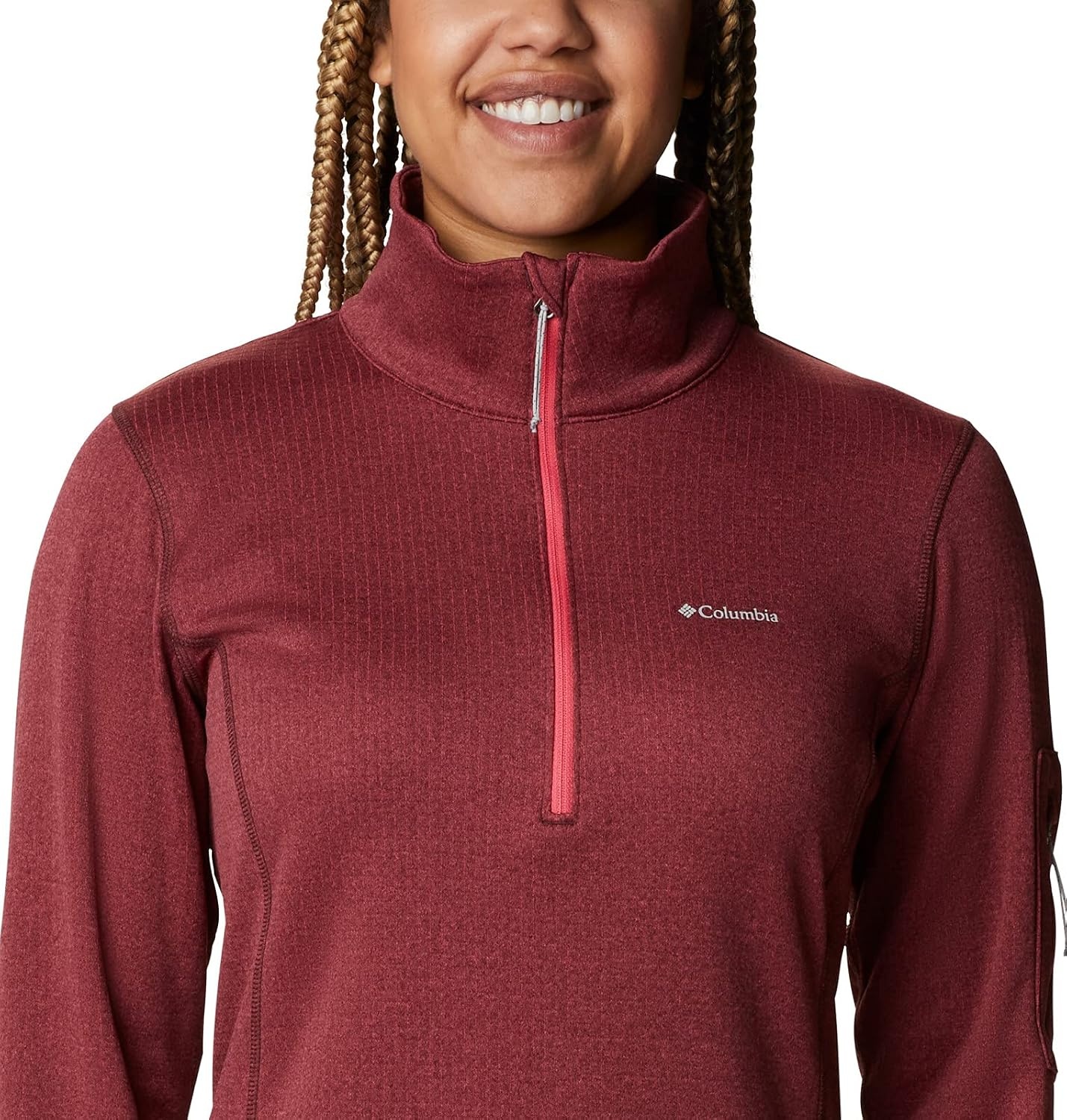 image:imageColumbia Womens Park View Grid Fleece Half ZipBright Geranium Heather