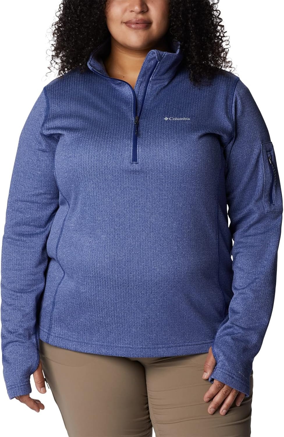 image:imageColumbia Womens Park View Grid Fleece Half ZipDark Sapphire Heather