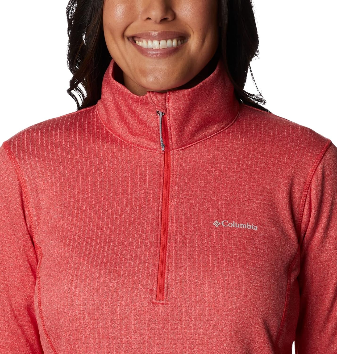 image:imageColumbia Womens Park View Grid Fleece Half ZipRed Hibiscus Heather