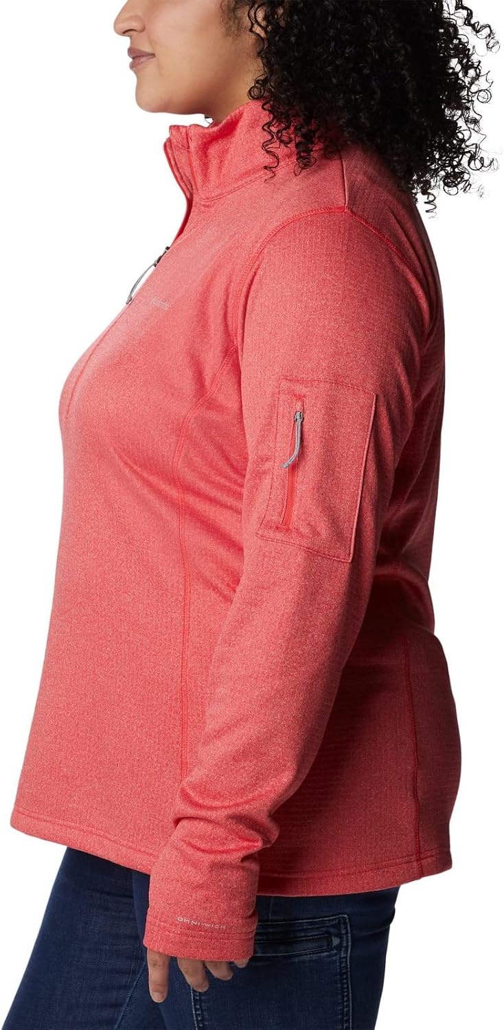 image:imageColumbia Womens Park View Grid Fleece Half ZipRed Hibiscus Heather