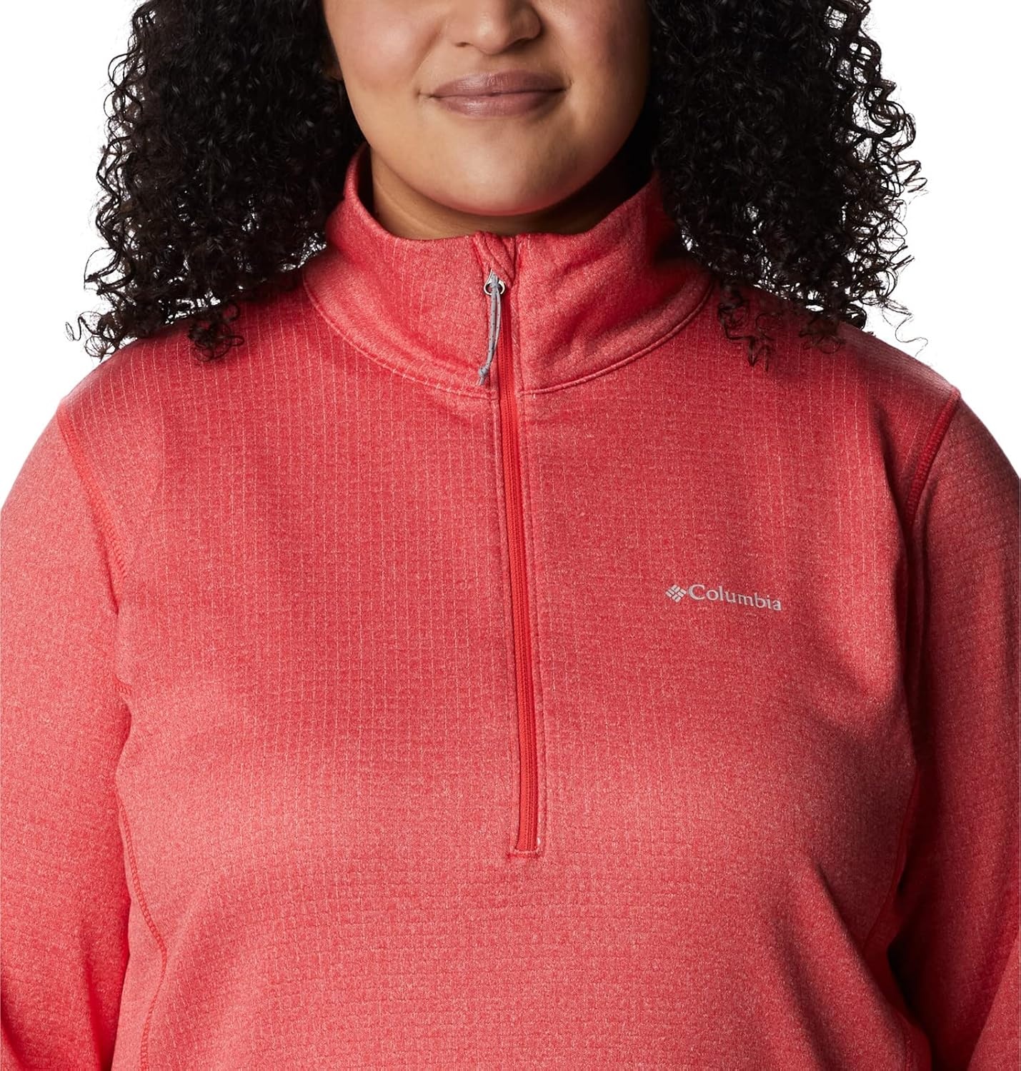 image:imageColumbia Womens Park View Grid Fleece Half ZipRed Hibiscus Heather