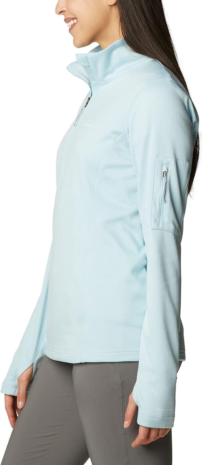 image:imageColumbia Womens Park View Grid Fleece Half ZipSpring Blue Heather