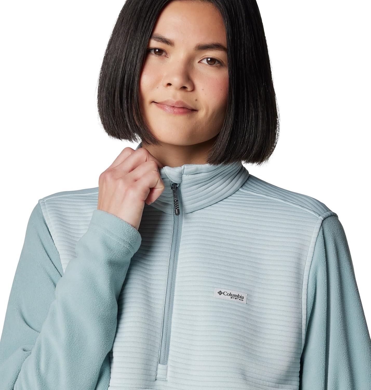 image:imageColumbia Womens Pfg Uncharted Fleece Half ZipCrushed Blue