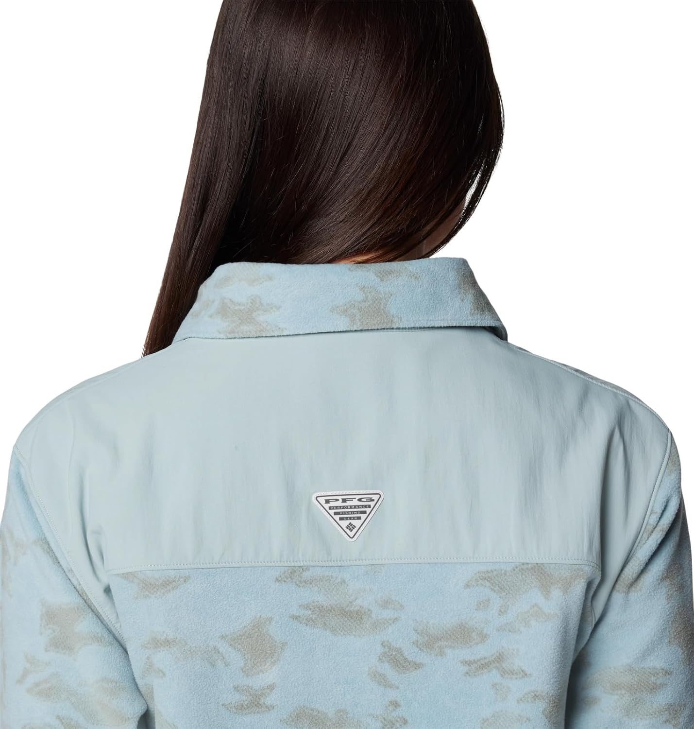 image:imageColumbia Womens Pfg Uncharted Fleece OvershirtCrushed Blue Uncharted Waters