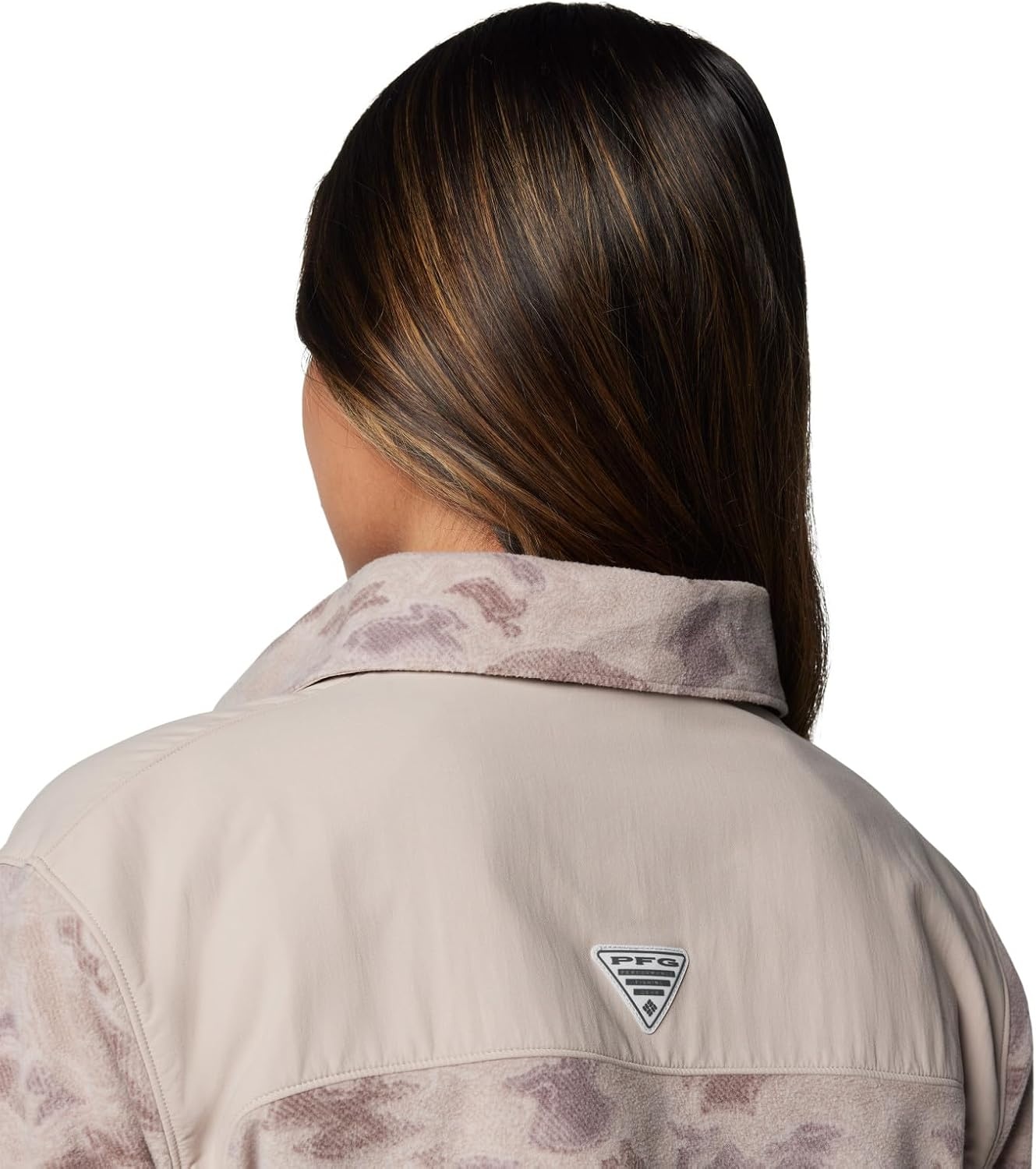 image:imageColumbia Womens Pfg Uncharted Fleece OvershirtCrushed Clay Uncharted Waters