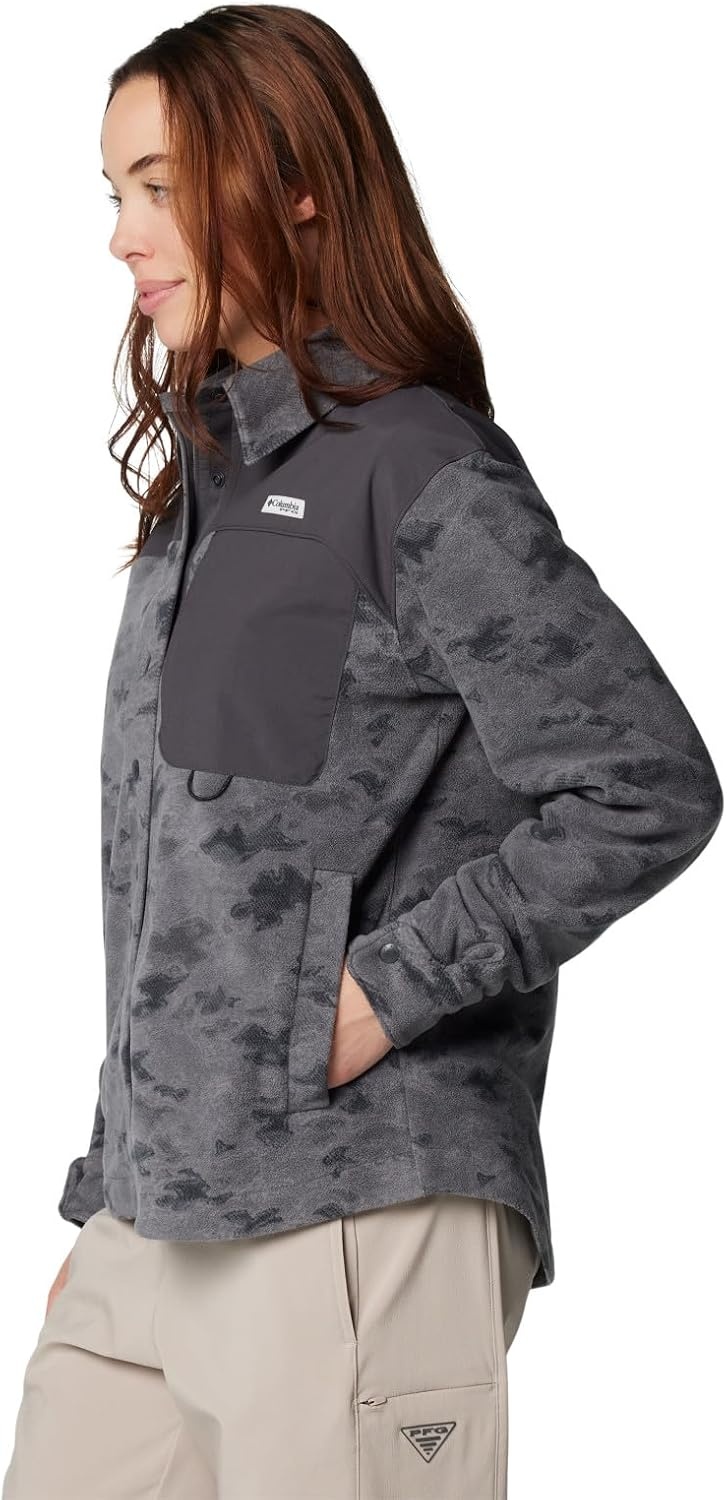 image:imageColumbia Womens Pfg Uncharted Fleece OvershirtShark Uncharted Waters