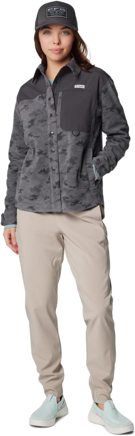 image:imageColumbia Womens Pfg Uncharted Fleece OvershirtShark Uncharted Waters