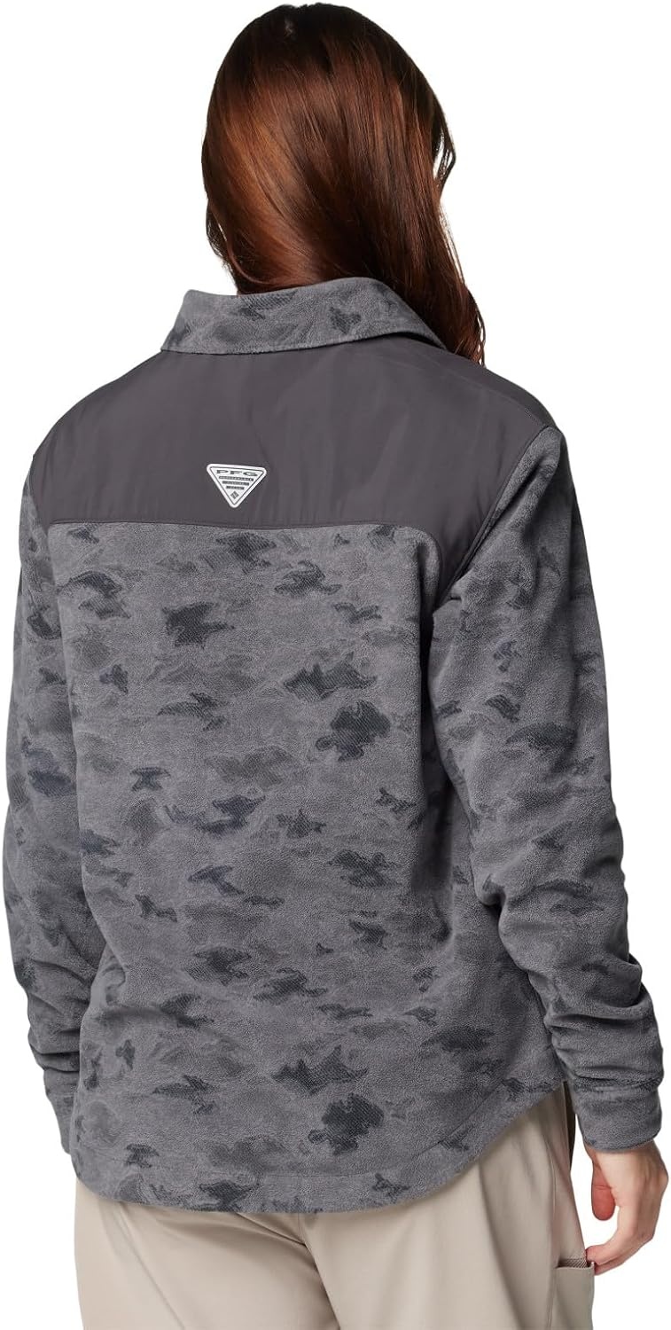 image:imageColumbia Womens Pfg Uncharted Fleece OvershirtShark Uncharted Waters