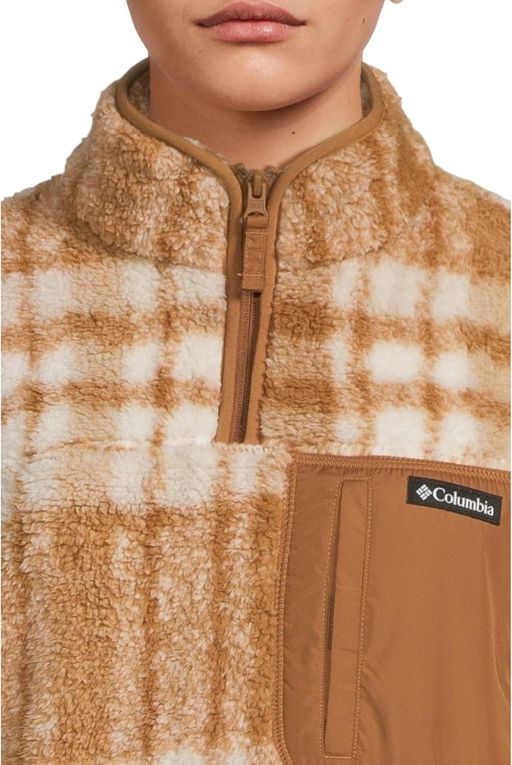 image:imageColumbia Womens West Bend 14 Zip IICamel Brown Herringplaid