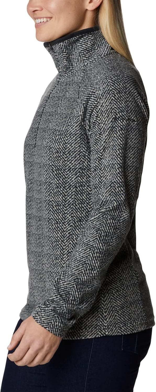 image:imageColumbia womens Glacial Iv Print Half ZipBlack Herringbone Print