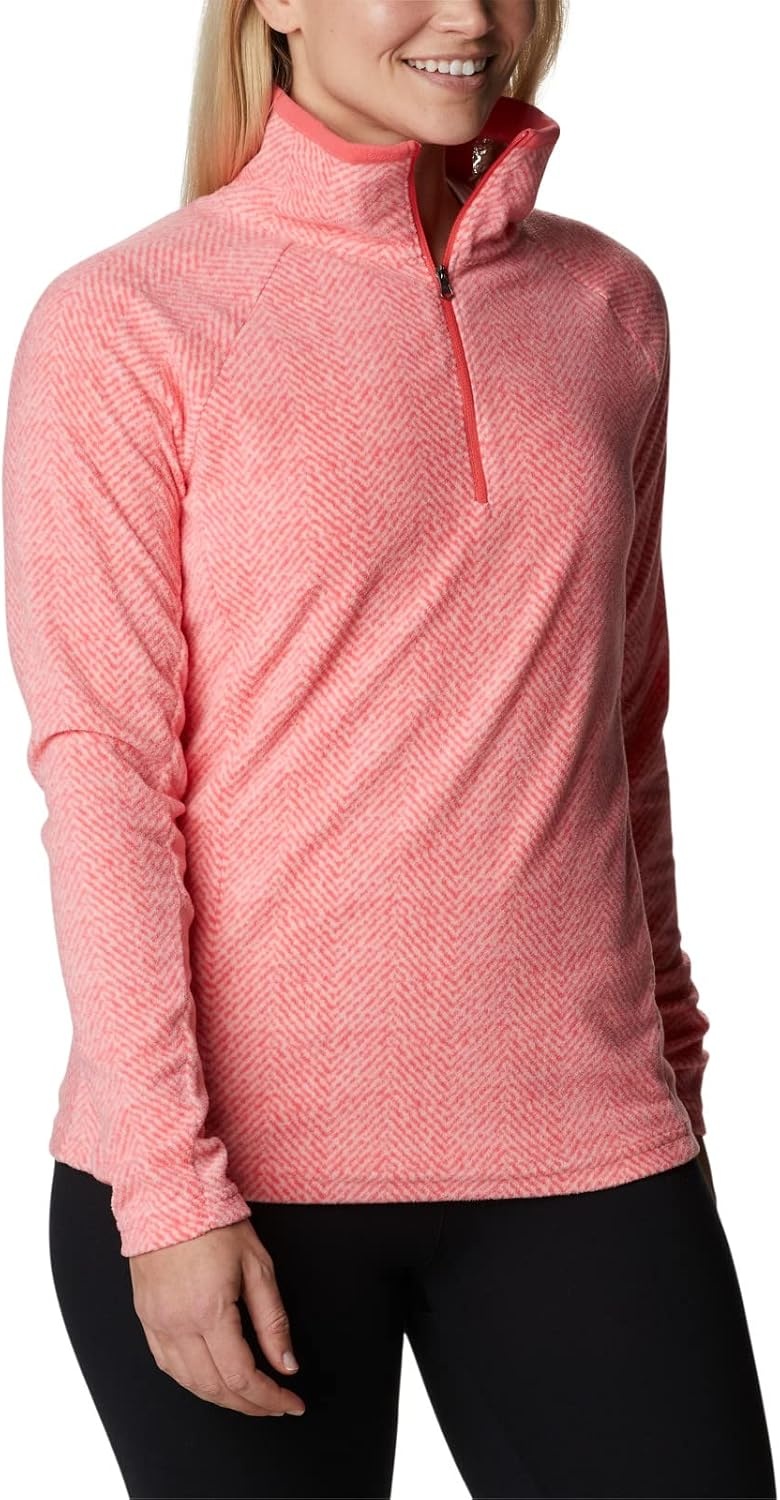 image:imageColumbia womens Glacial Iv Print Half ZipBlush Pink Herringbone Print
