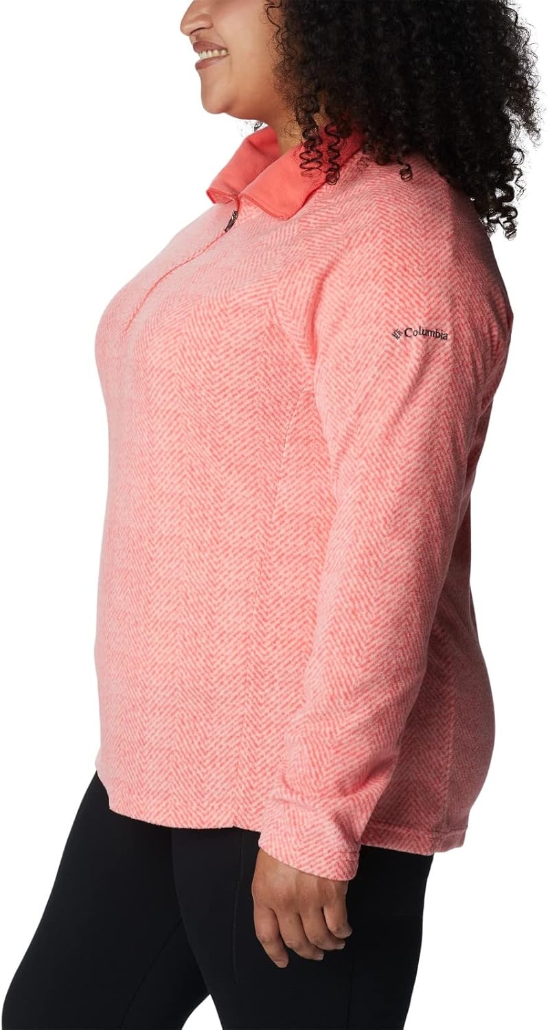 image:imageColumbia womens Glacial Iv Print Half ZipBlush Pink Herringbone Print