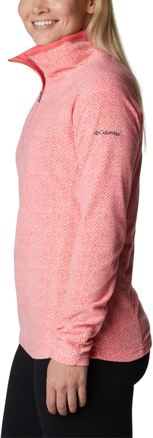 image:imageColumbia womens Glacial Iv Print Half ZipBlush Pink Herringbone Print