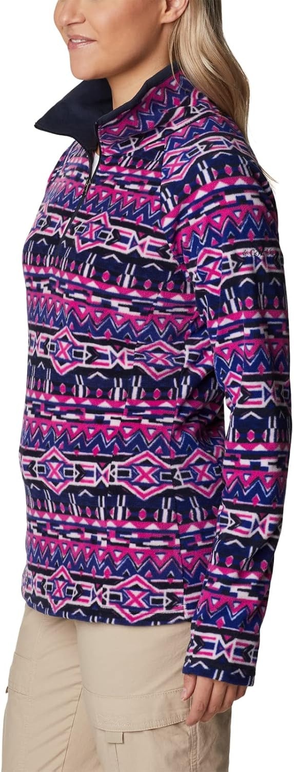 image:imageColumbia womens Glacial Iv Print Half ZipDark Sapphire 80s Stripe Print