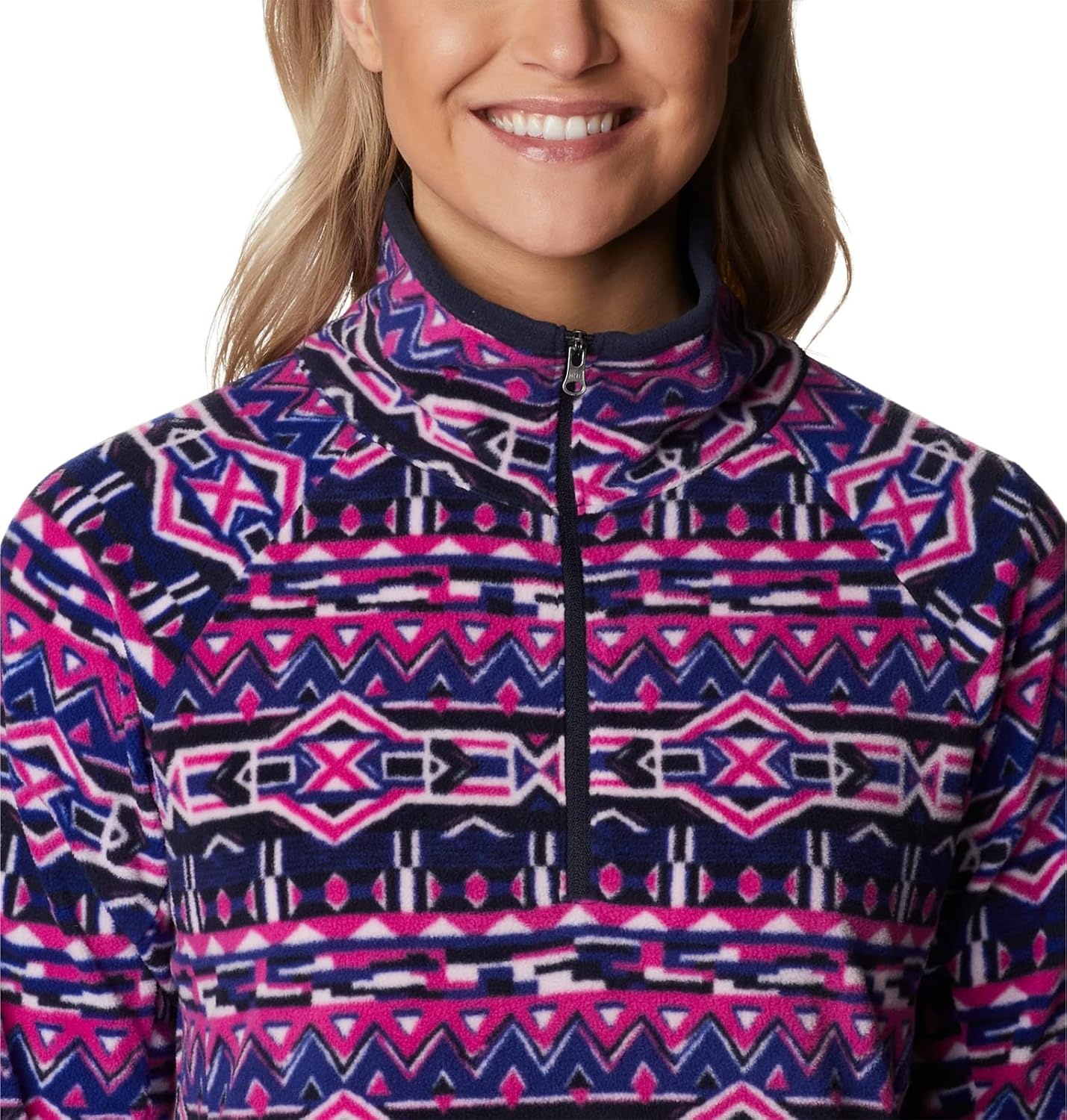 image:imageColumbia womens Glacial Iv Print Half ZipDark Sapphire 80s Stripe Print
