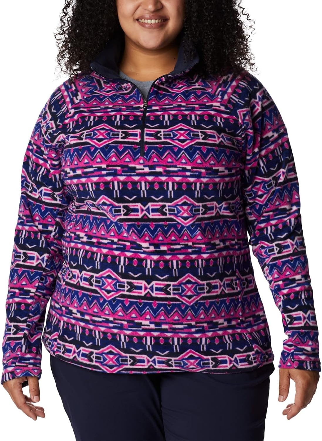 image:imageColumbia womens Glacial Iv Print Half ZipDark Sapphire 80s Stripe Print