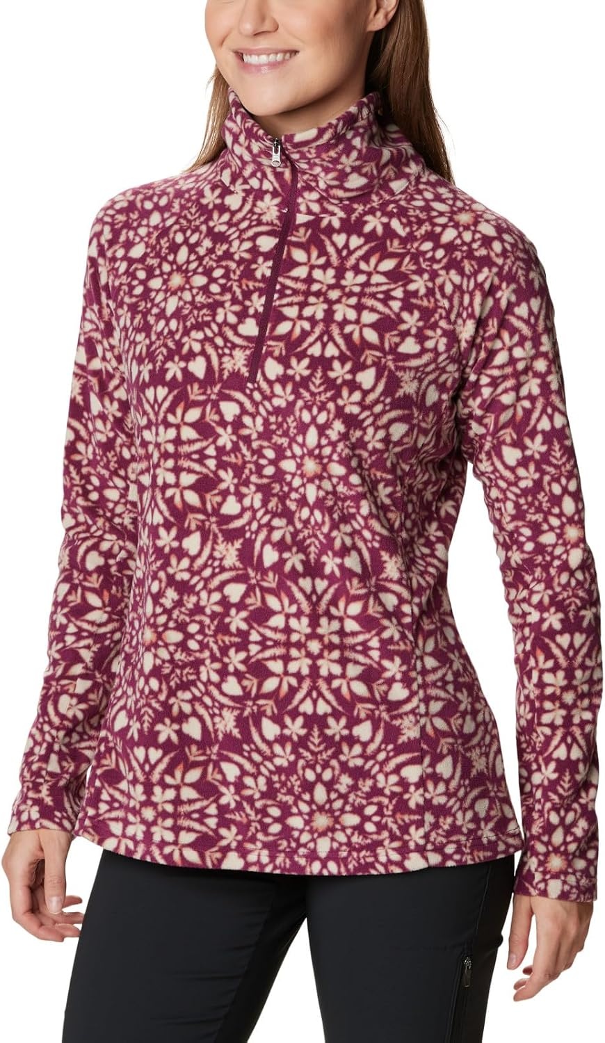 image:imageColumbia womens Glacial Iv Print Half ZipMarionberry Polarize