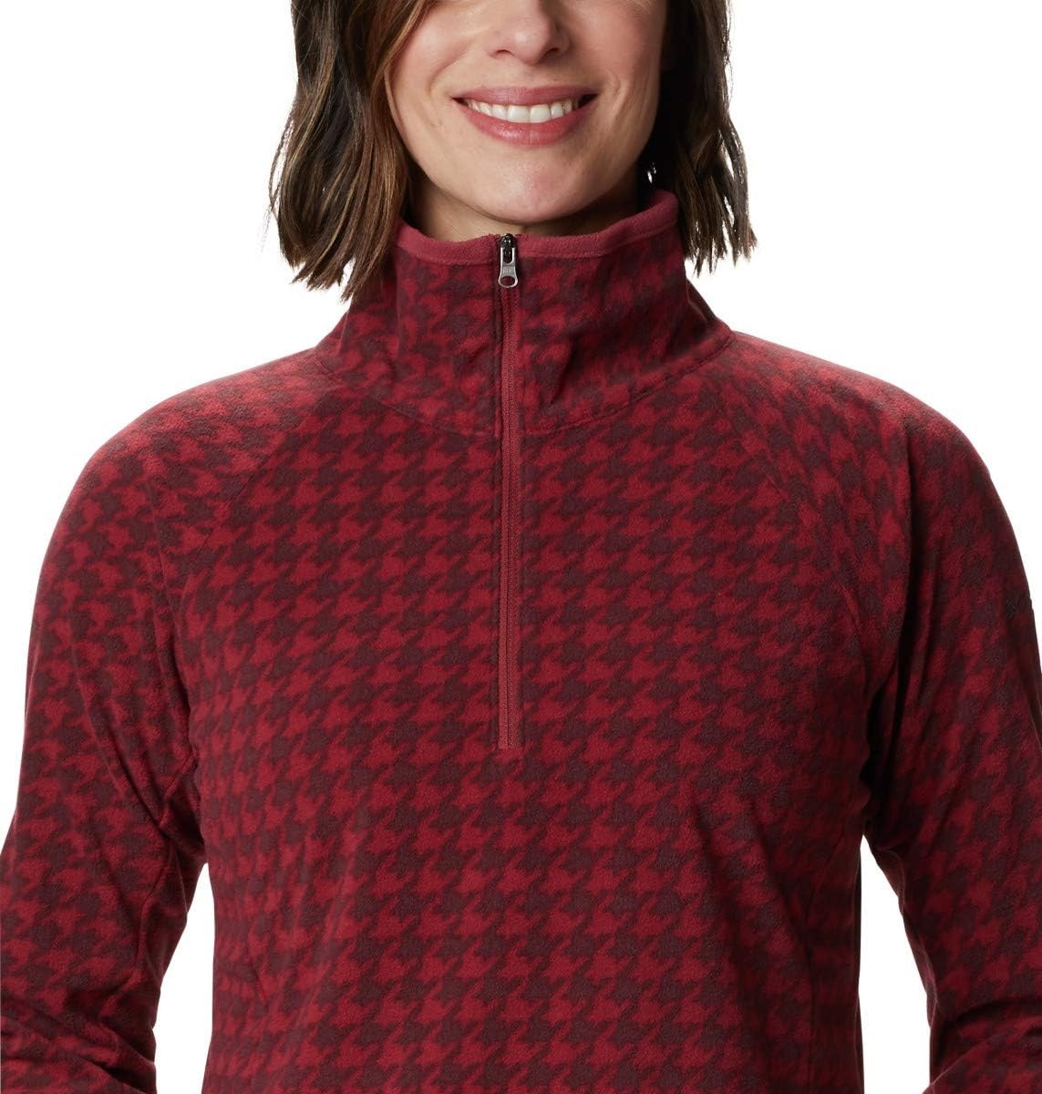 image:imageColumbia womens Glacial Iv Print Half ZipMarsala Red Houndstooth