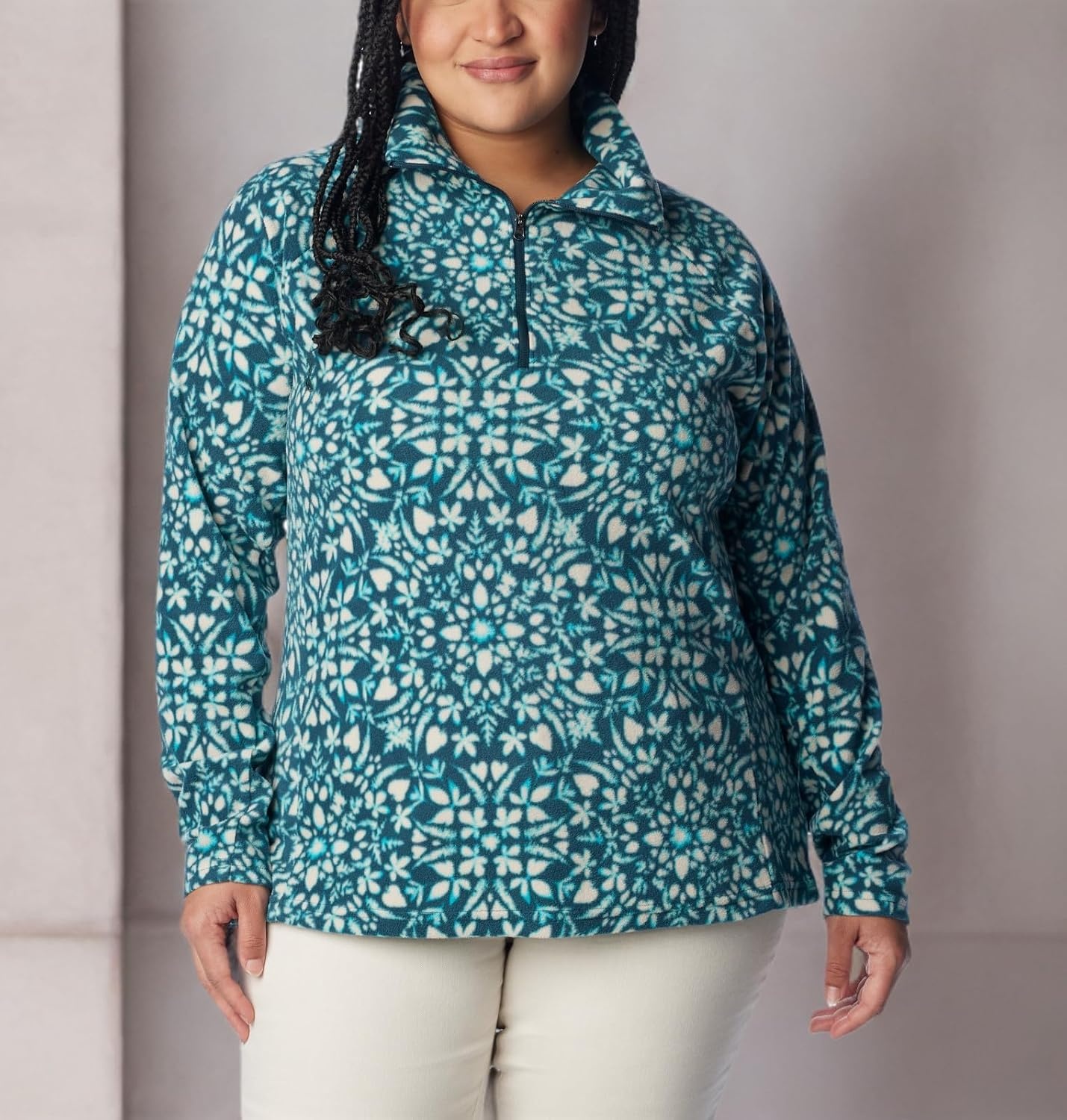 image:imageColumbia womens Glacial Iv Print Half ZipNight Wave Polarize