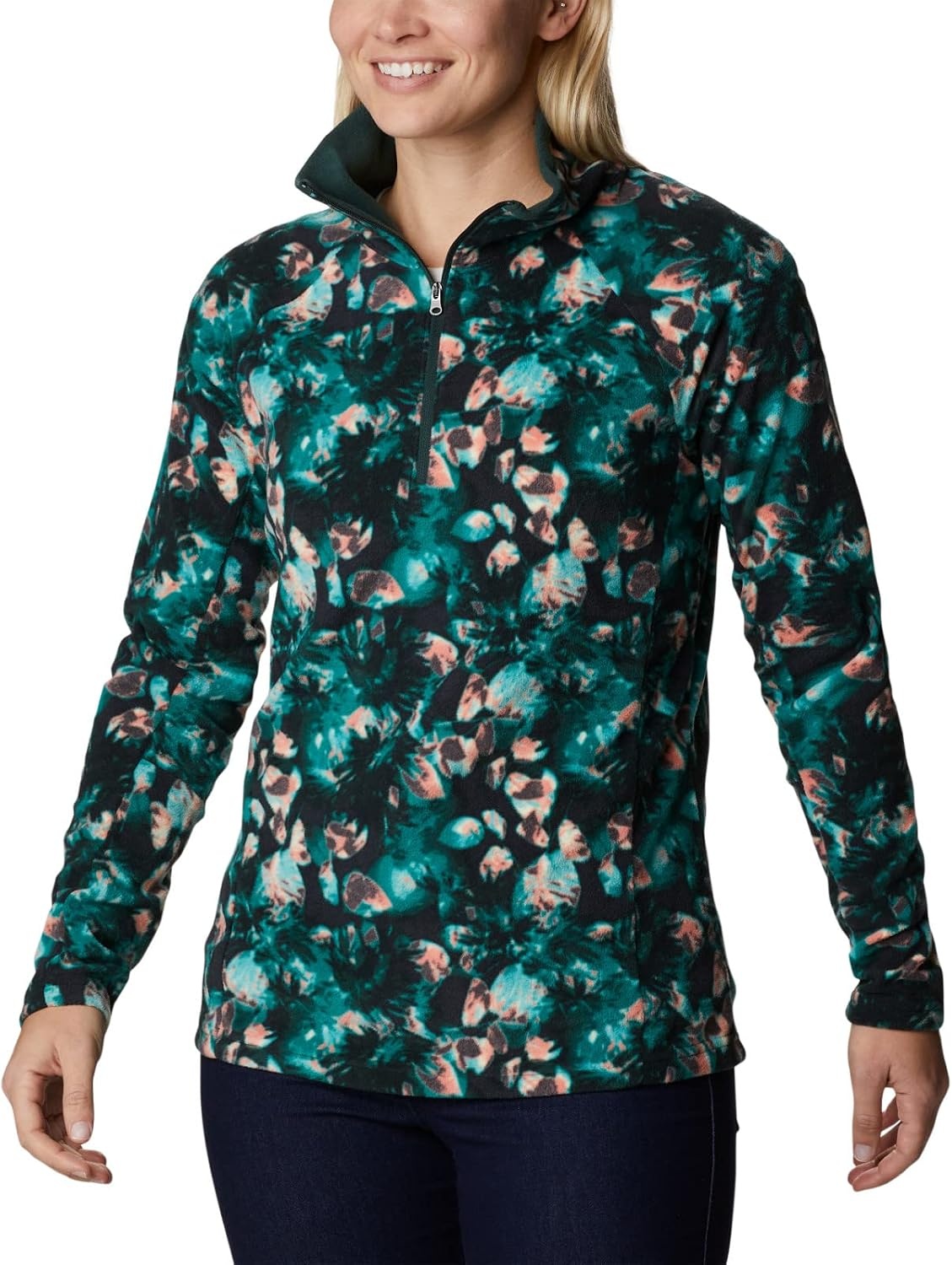 image:imageColumbia womens Glacial Iv Print Half ZipSpruce Solarized Print