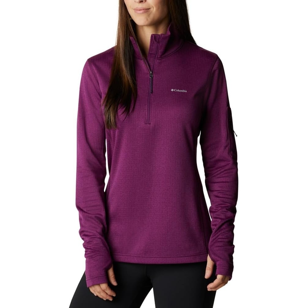 image:imageColumbia Womens Park View Grid Fleece Half ZipPlum Heather