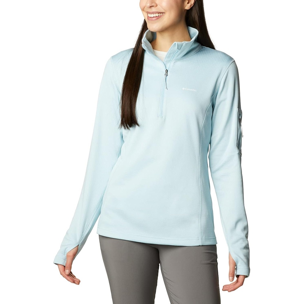 image:imageColumbia Womens Park View Grid Fleece Half ZipSpring Blue Heather