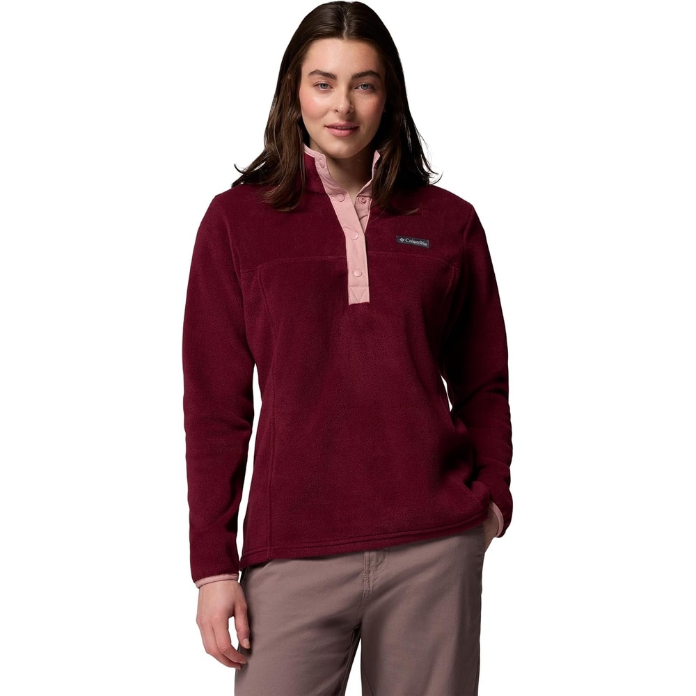 image:imageColumbia womens Benton Springs 12 Snap Pull Over IiRich WineEraser Pink