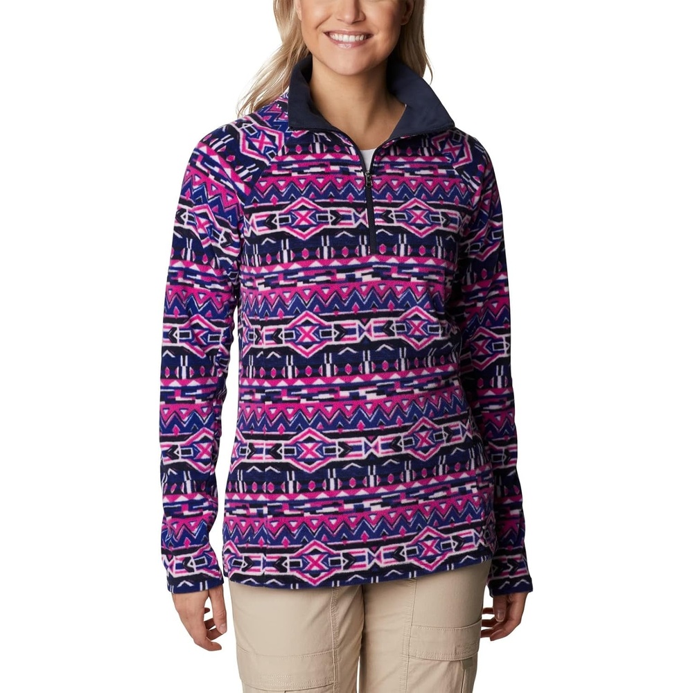 image:imageColumbia womens Glacial Iv Print Half ZipDark Sapphire 80s Stripe Print