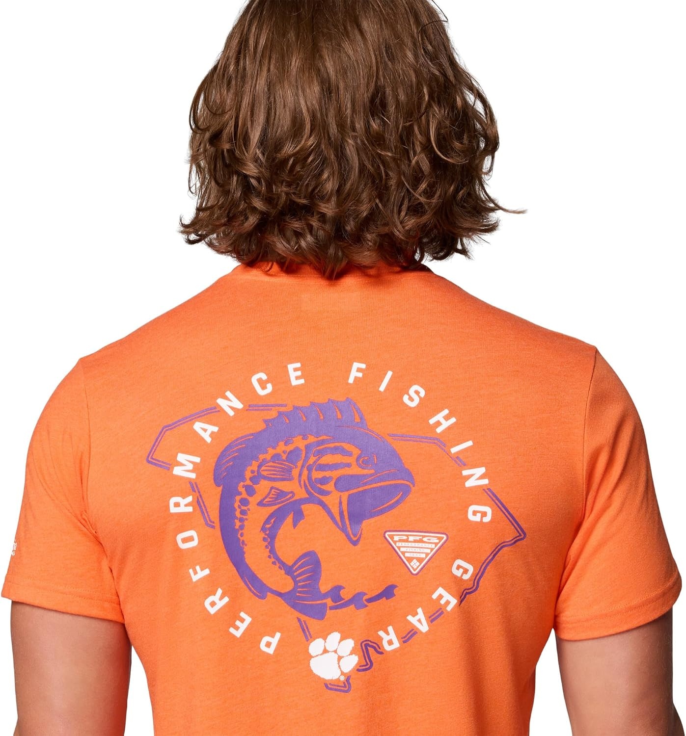 image:imageColumbia Mens Collegiate PFG Tee Short SleeveCle Spark Orange Heather