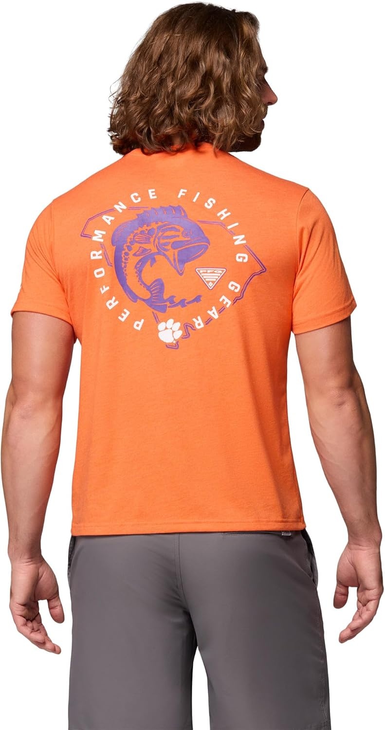 image:imageColumbia Mens Collegiate PFG Tee Short SleeveCle Spark Orange Heather