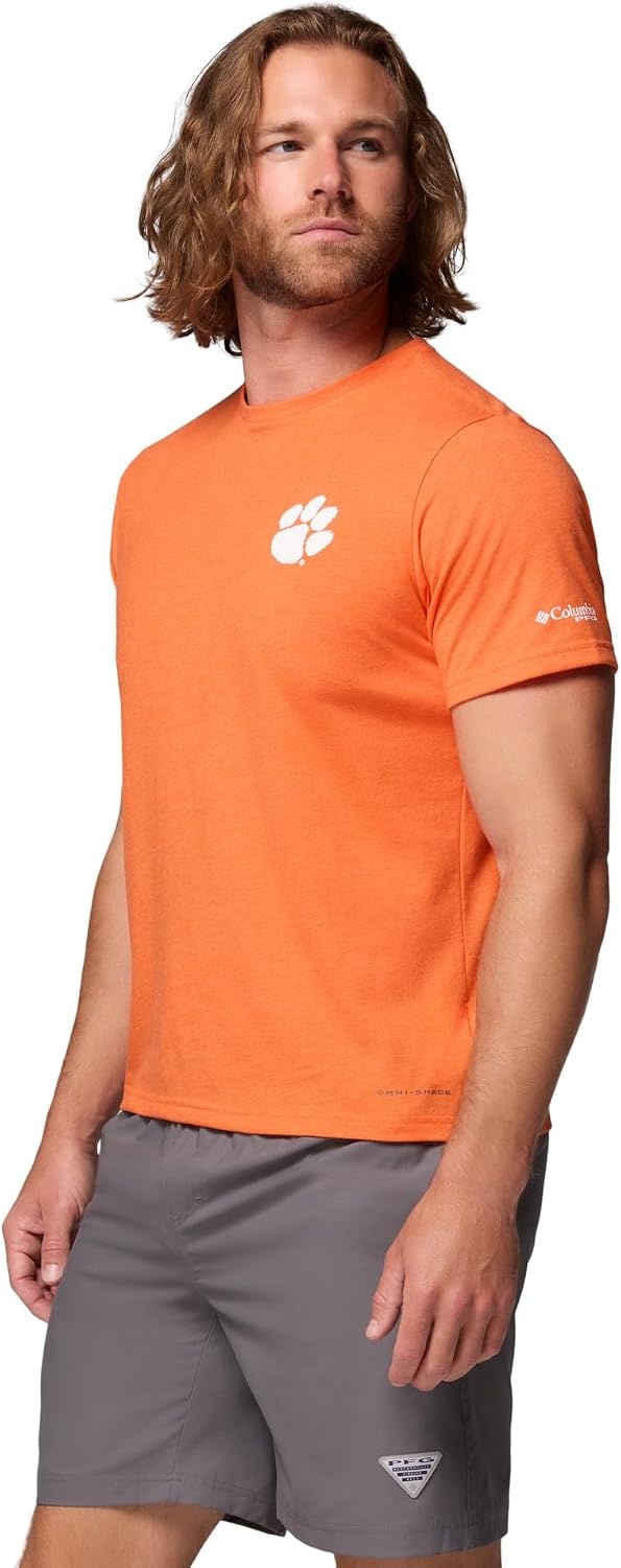 image:imageColumbia Mens Collegiate PFG Tee Short SleeveCle Spark Orange Heather