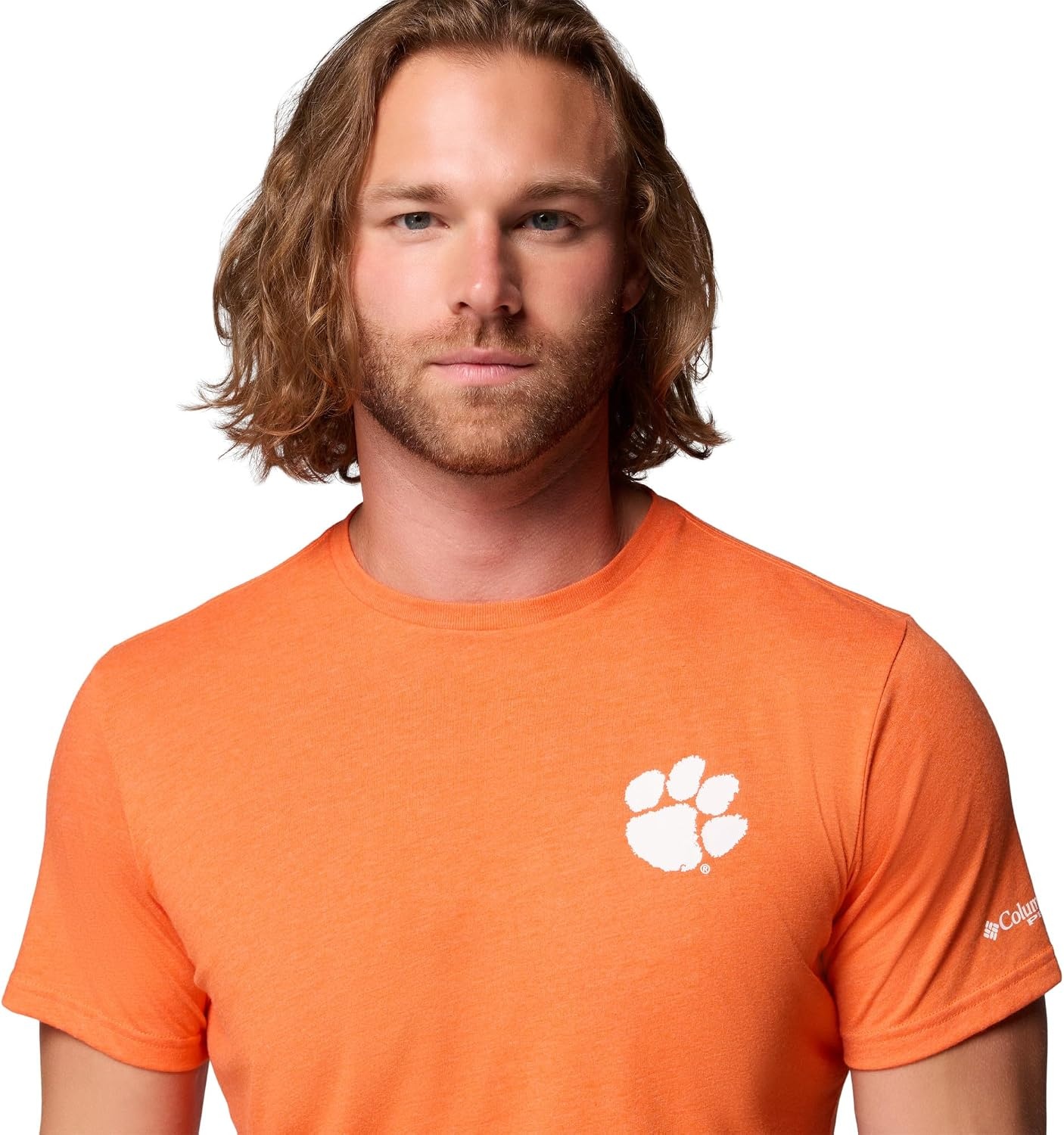 image:imageColumbia Mens Collegiate PFG Tee Short SleeveCle Spark Orange Heather