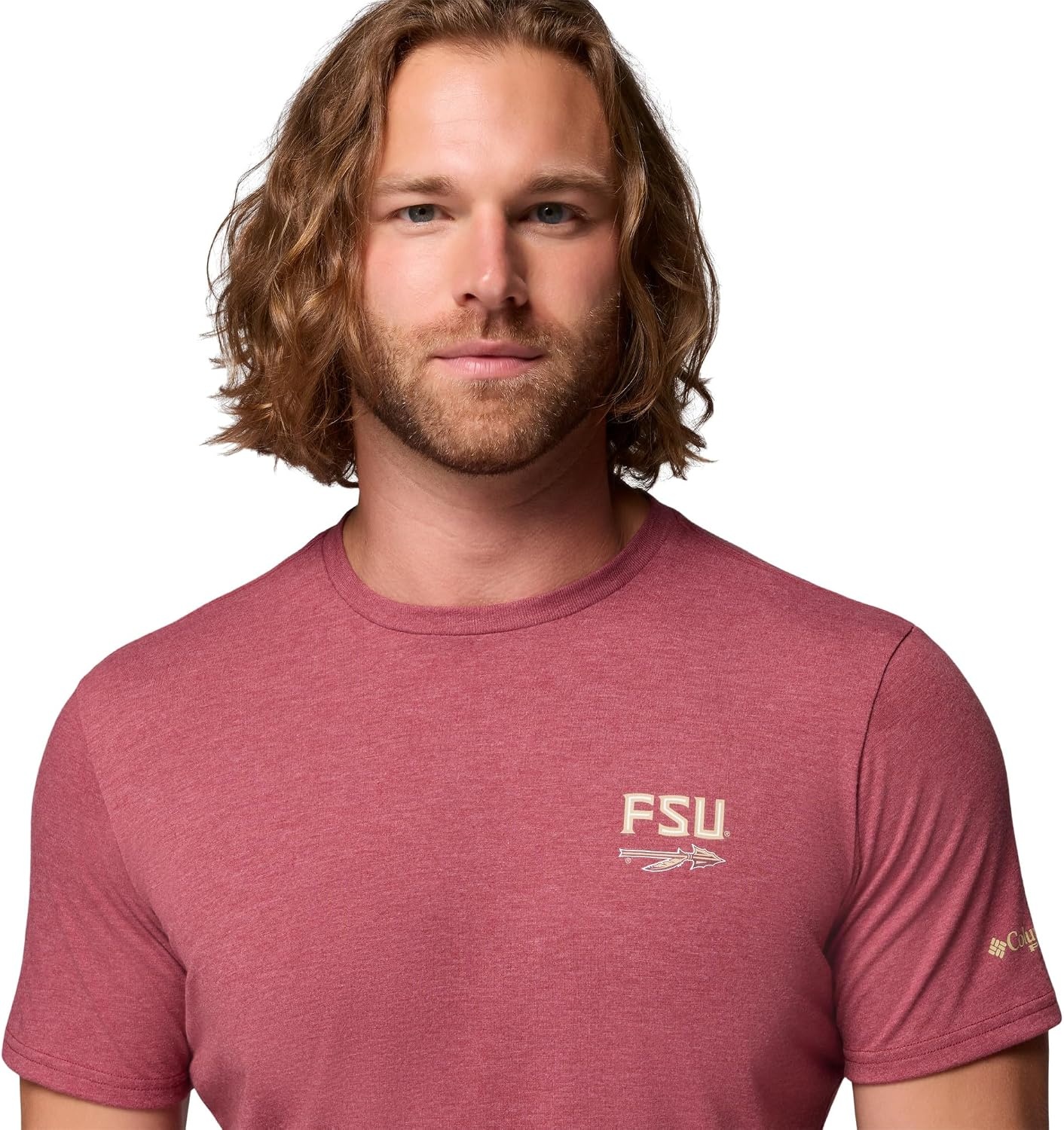 image:imageColumbia Mens Collegiate PFG Tee Short SleeveFsu Cabernet Heather