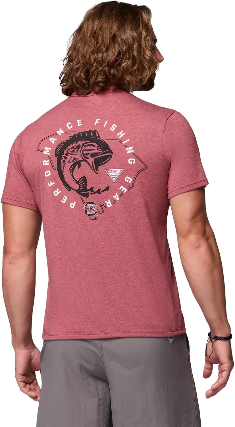 image:imageColumbia Mens Collegiate PFG Tee Short SleeveSc Beet Heather