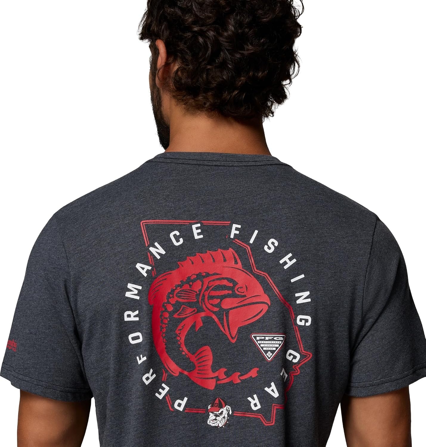 image:imageColumbia Mens Collegiate PFG Tee Short SleeveUga Black Heather