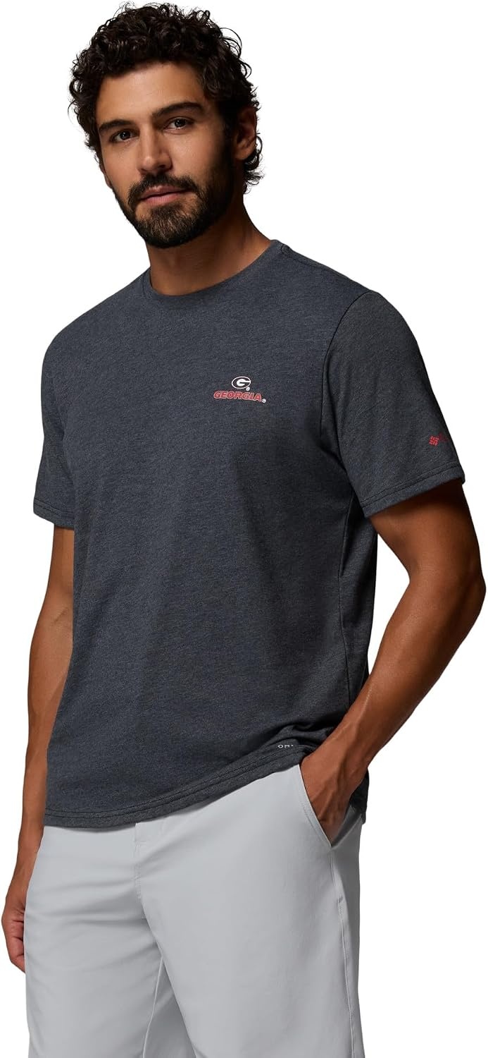 image:imageColumbia Mens Collegiate PFG Tee Short SleeveUga Black Heather