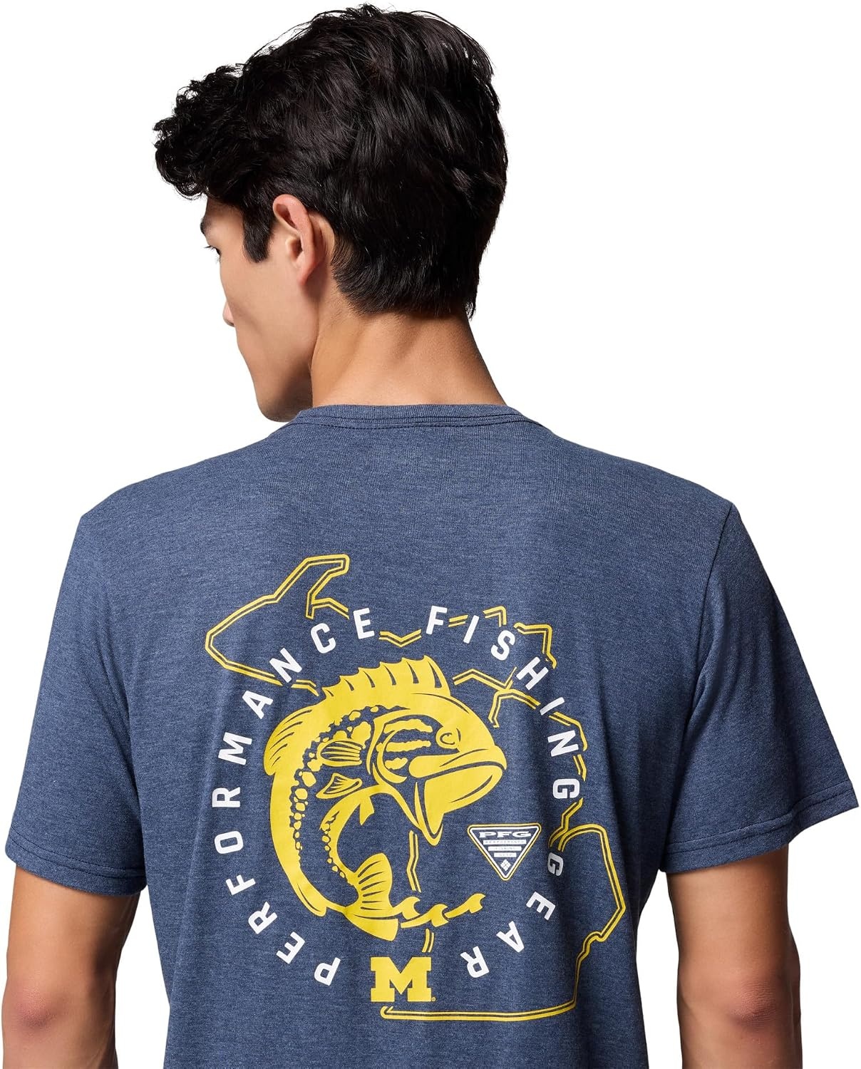 image:imageColumbia Mens Collegiate PFG Tee Short SleeveUm Collegiate Navy Heather