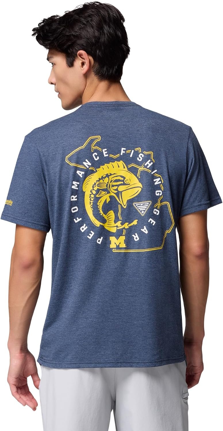 image:imageColumbia Mens Collegiate PFG Tee Short SleeveUm Collegiate Navy Heather