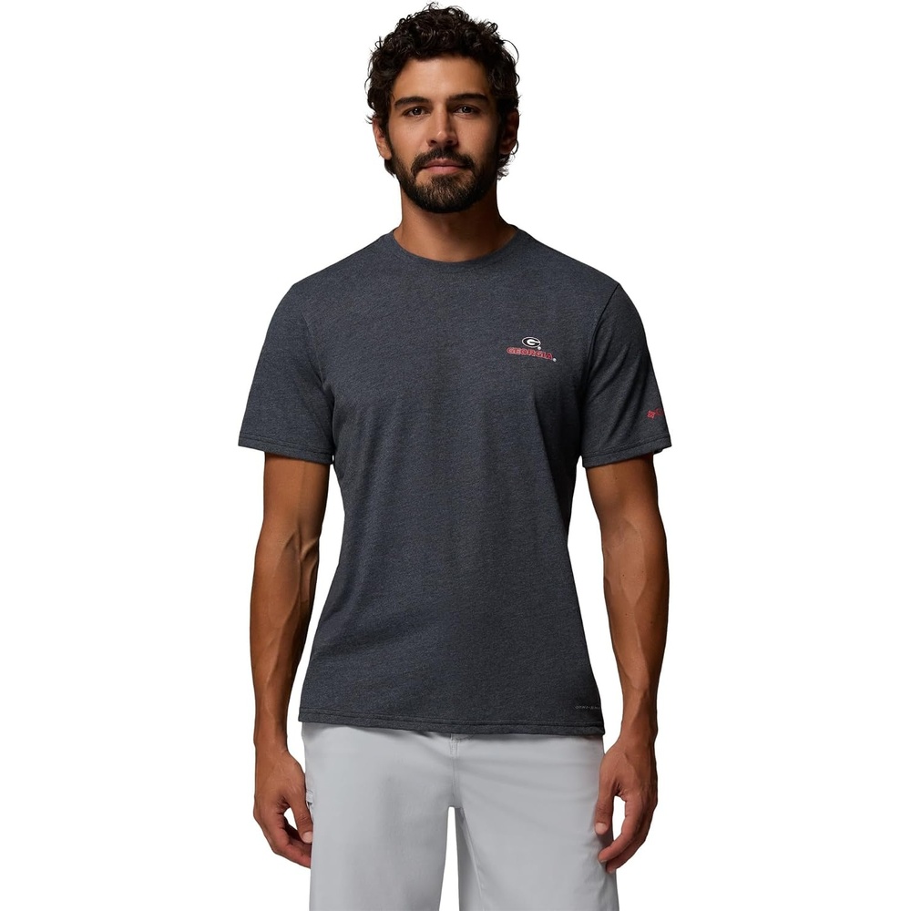 image:imageColumbia Mens Collegiate PFG Tee Short SleeveUga Black Heather